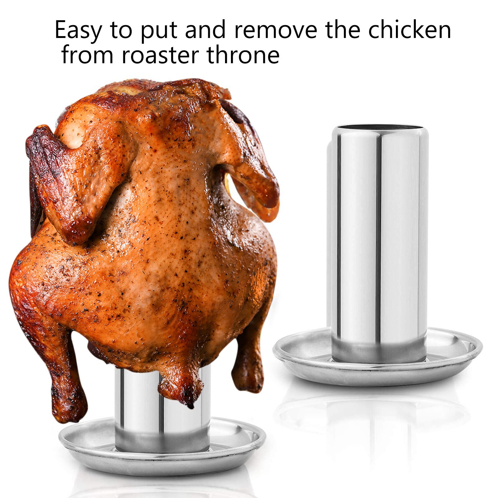 4# 2pcs Kitchen Outdoor Bbq Tools Chicken Duck Holder Rack Grill Stand Roasting For Bbq Rib Non Stick Carbon Steel Grilling Tool