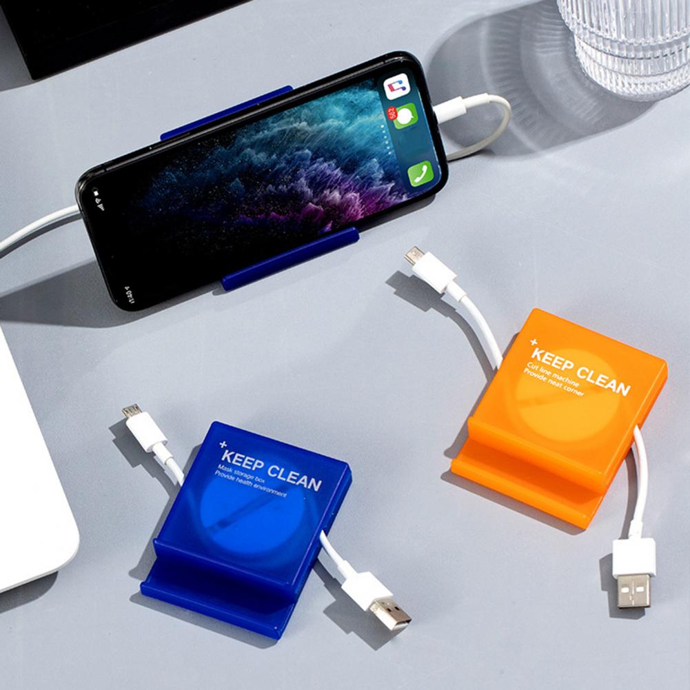 2Pcs Data Wire Winder Box Useful Retractable Cable Cord Organizer Practical Cord Cable Storage Box