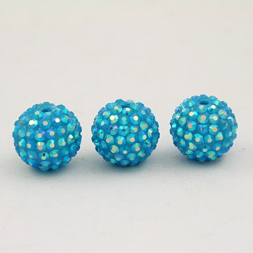 NiceBeads 12mm okrągły kształt 15 kolorów U-Pick Chunky żywicy koraliki z kryształu górskiego, żywicy, Chunky koraliki do tworzenia biżuterii: Peacock Blue