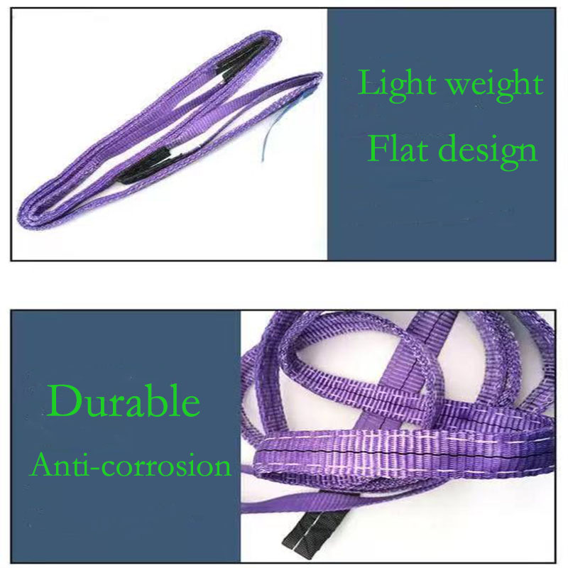 Flat Sling Lifting Sling Synthetic Fiber Sling Industrial Crane Crane Lifting Sling National Standard Wear-resistant 1T/2T