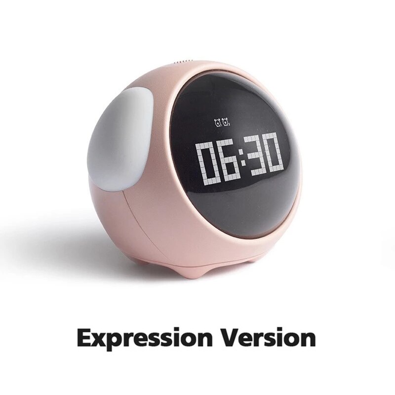Xiaomi – réveil numérique LED multifonction, avec Expression mignonne, lumière contrôlée par la voix, thermomètre de chevet, meilleur: 04 Pixel emoji pink