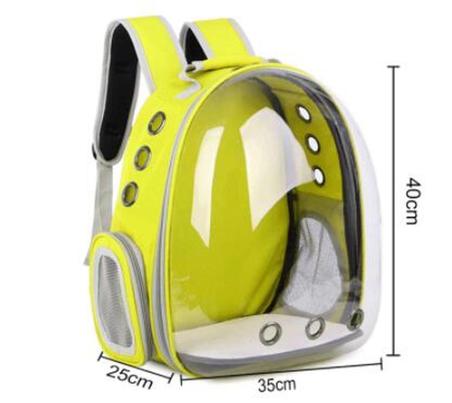 Sac à dos Portable respirant pour chat et chien, Transparent, pour voyage en plein air, pour animaux de compagnie, WJ829: YELLOW