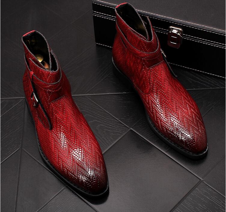 Britse Stijl Mannen Martin Laarzen Mode Wees Teen Enkellaars Punk Motorlaarzen Zapatillas Hombre