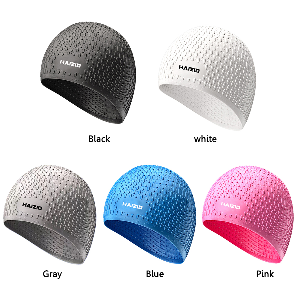 Silicone Waterproof 3D Elastic Swimming Caps For Men Women Long Hair Swimming Hat Cover Ear Bone Pool Adult Swim Cap