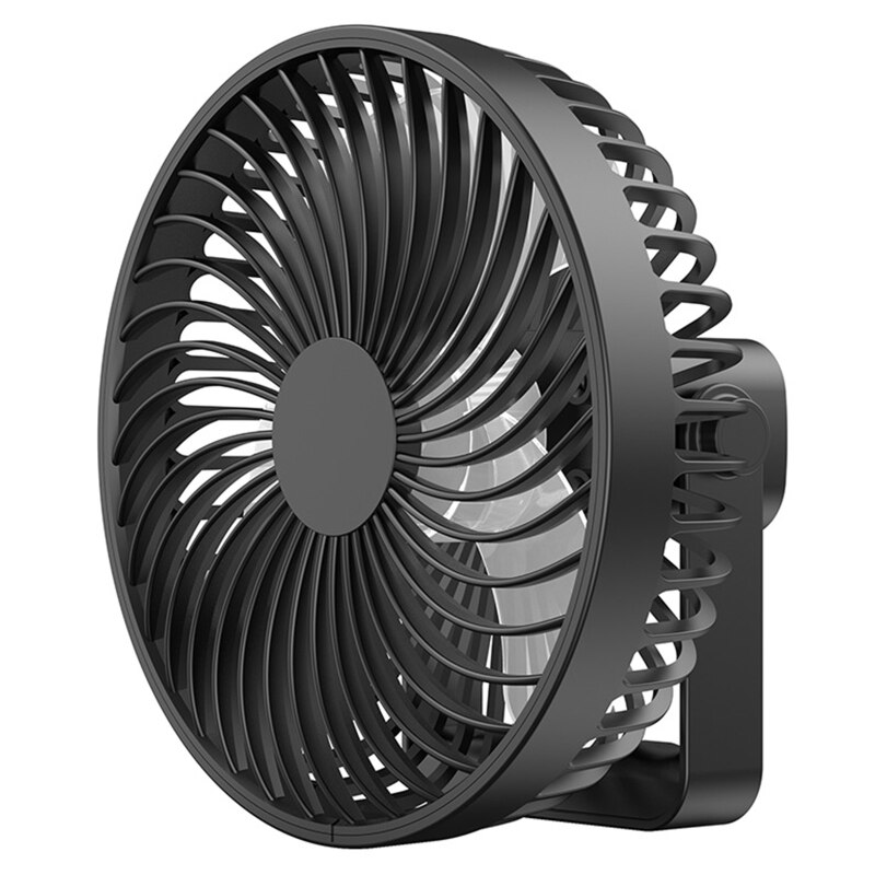 6.5inch Small Ceiling Fan 4-Speed Hanging Fan with Hook Rechargeable Timing Canopy Fan 2000mAh for Teacher Student: Black