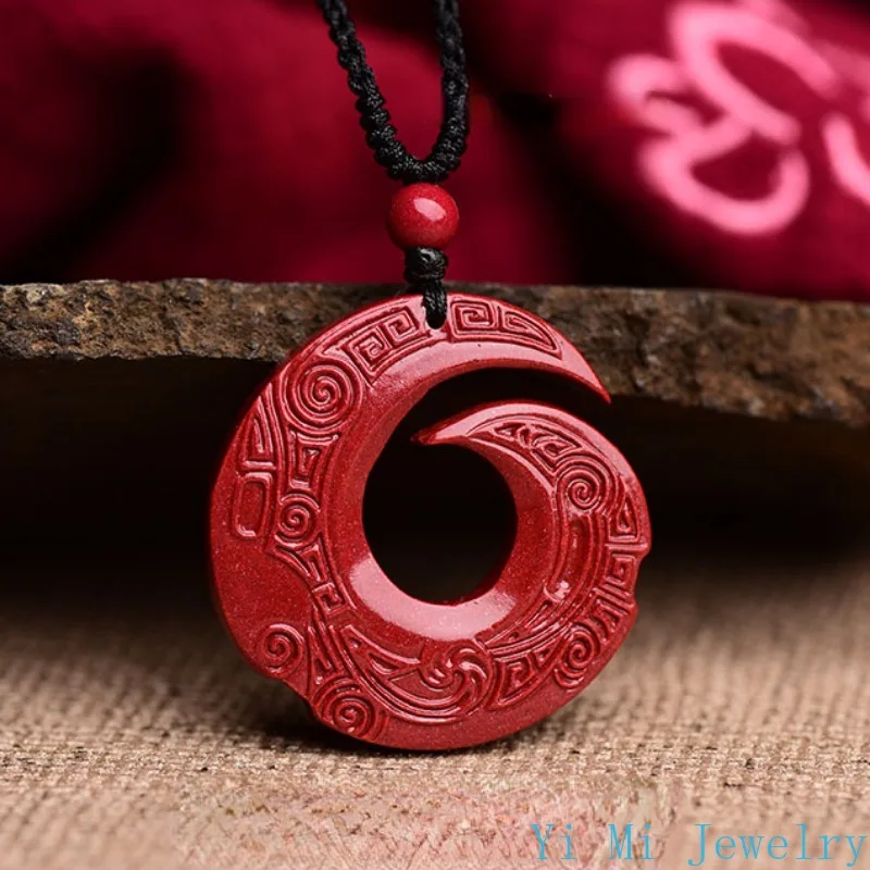 Natural Raw Mineral Cinnabar in Good Times Pendants Purple Gold Sand Necklaces Jewelry Sweaters Chains Jewelry