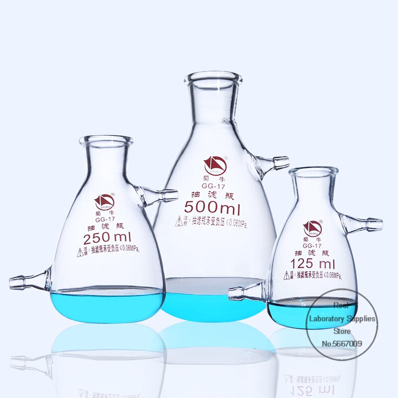 1 Stuk 125Ml 250Ml 500Ml 1000Ml Laboratorium Glas Filtratie Zuig Kolf, borosilicate Filter Fles Voor Lab Experiment