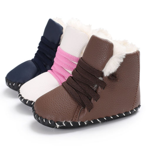 Bebê menina menino botas de neve couro bonito meia botas infantil novo fundo macio sapatos quentes casuais inverno 2018