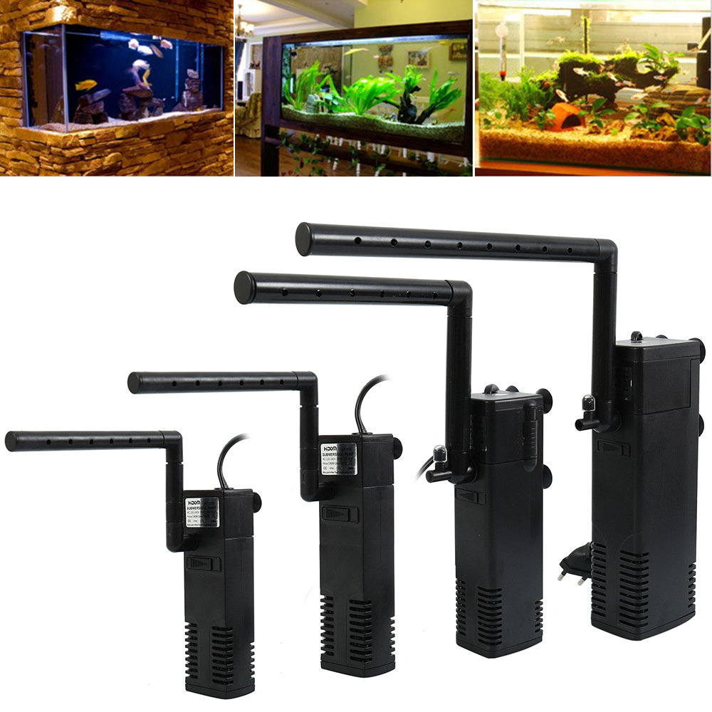 220V Eu Plug Aquarium Aquarium Filter Mini Aquarium Filter Aquarium Zuurstof Dompelpomp Waterzuiveraar Voor 3 In 1 Filter