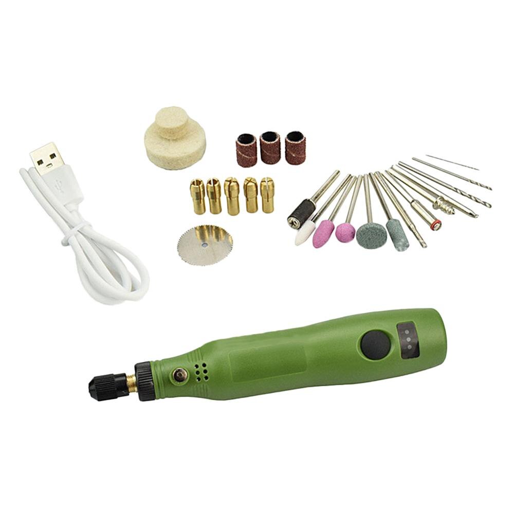 Usb Cordless Boor Rotary Tool Houtbewerking Graveren Pen Diy Voor Sieraden Metaal Glas Draadloze Boor Mini Elektrische Boor 3 Kleur: green