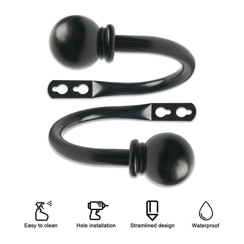 2 Pieces Curtain Frame With Screw Wall-Mounted Curtain Hook Bedroom Living Room Decorative Curtain Holder