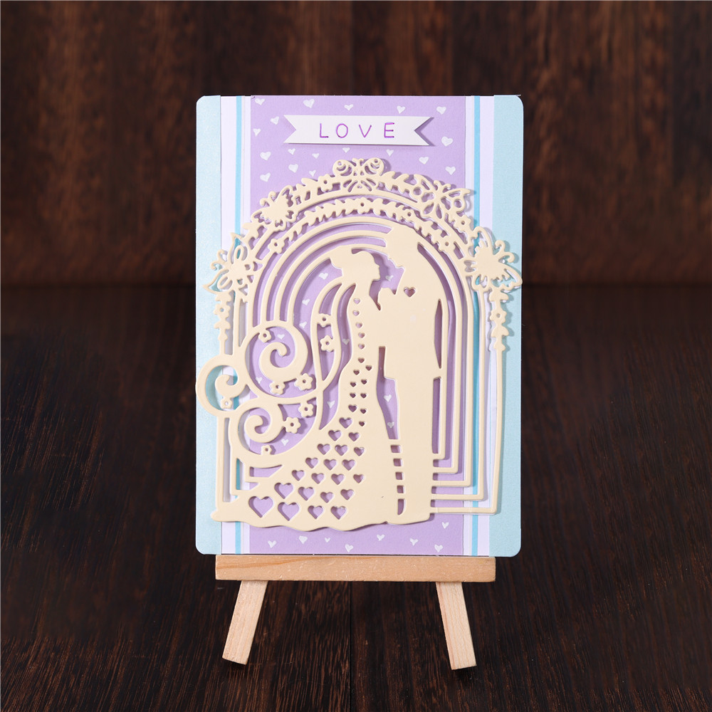 Naifumodo Wedding Couple Metal Cutting Dies Love Dies Scrapbooking Making Wedding Invitation Decorative Embossing Crafts Stencil