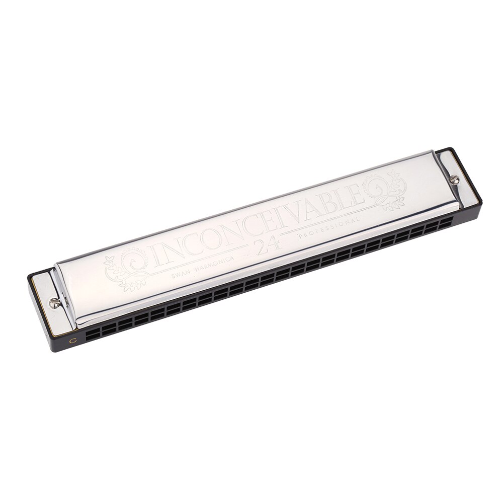 Swan Tremolo Harmonica Prestaties Harmonica 24 Gaten 48 Tones C Key Mondharmonica Met Black Box Top