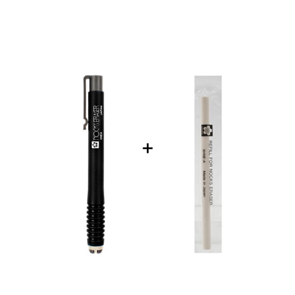 Sakura – gomme à crayon en caoutchouc xnée, 1 pièce, avec recharge, Type Push-out, pour croquis, dessin, fournitures d'art, de bureau: 1pc Black and refill