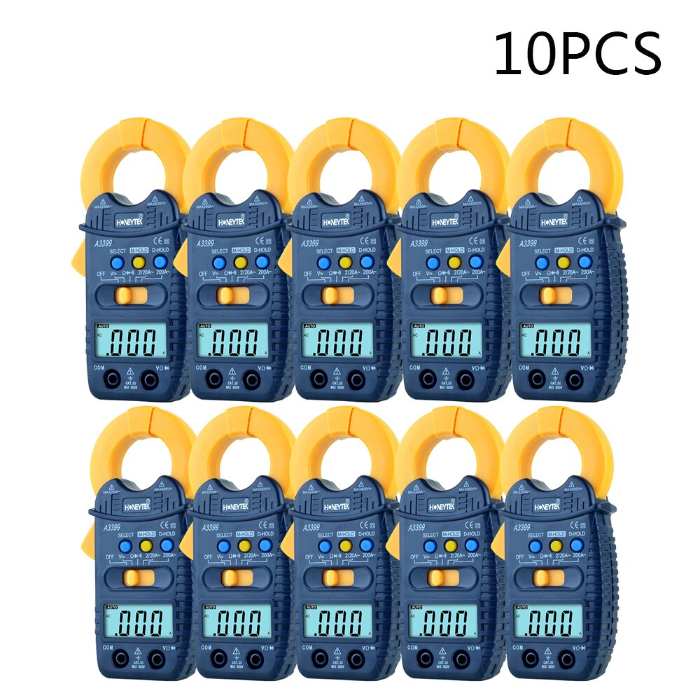 Mini Digital Clamp Multimeter Meter Tester Current AC/DC Voltage Resistance Capacitance Frequency Tester Detection，With battery