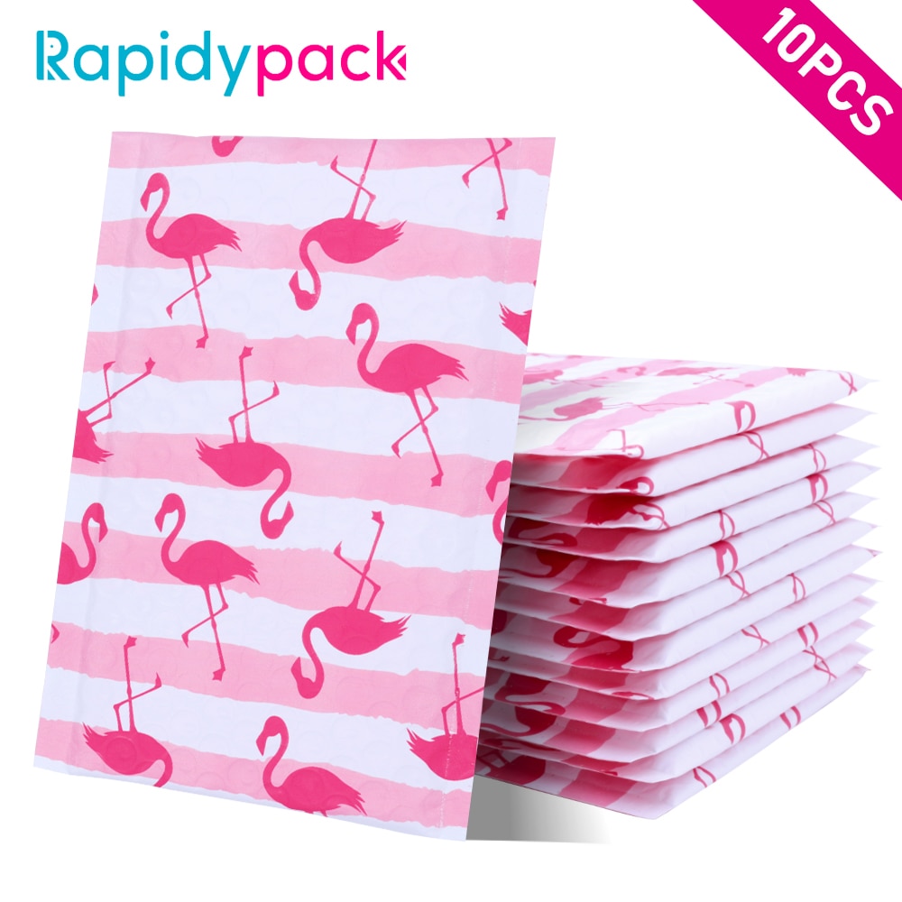 Sobres con estampado de flamencos para correo Postal, paquete de 10 Uds. Estampado original
