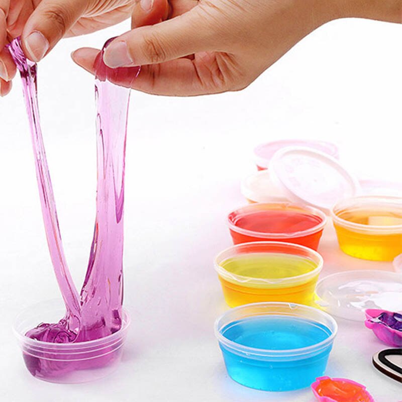 1 Set Ice Cream Bowl Spoon Clear/Fluffy Slime Box Popular Kids Food Play Toys for Children Charms Lizun Clay DIY Kit Accessories