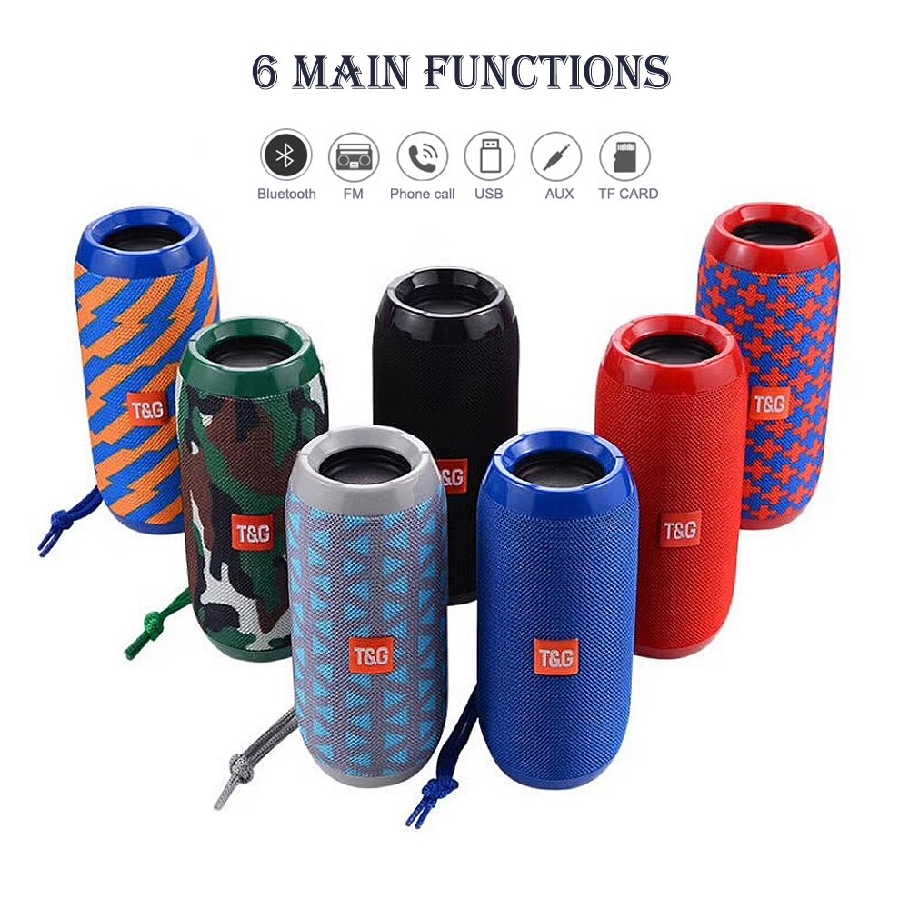 Portable LED Bluetooth Speaker FM Radio Wireless Column 1200 mAh Sound Box mp3 Aux USB Phone Computer Bass 10W Waterproof
