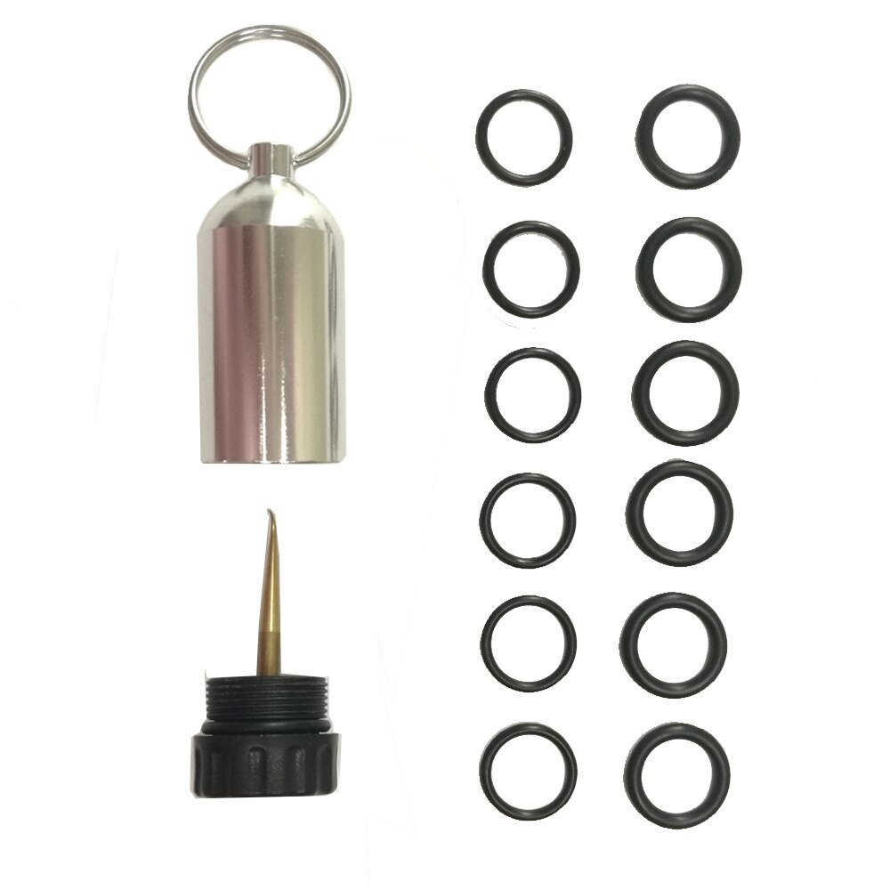 Mini Tank O-Ring Kit Met Pick Duiken Mini Tank Sleutelhanger Met 12 O Ringen: Silver