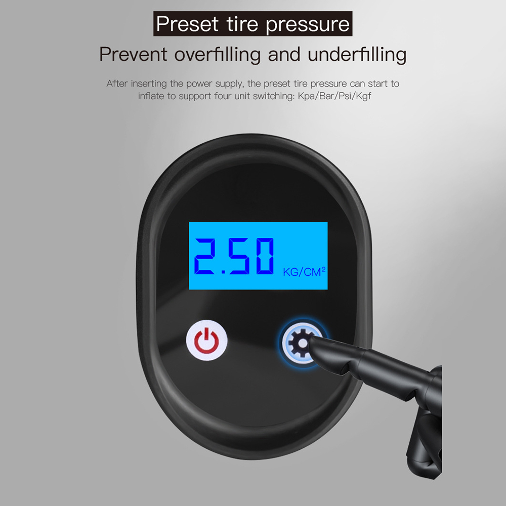 Digitale Mini 12V Autoband Pomp 150PSI Luchtcompressor Snoerloze Elektrische Luchtpomp 2000 Mah Batterij Led Licht Voor bal Fiets