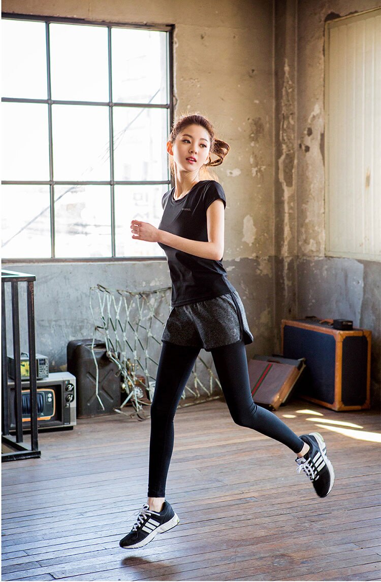 De koreanske kvinder sport kører fitness yoga bukser hurtigtørrende stramme bukser