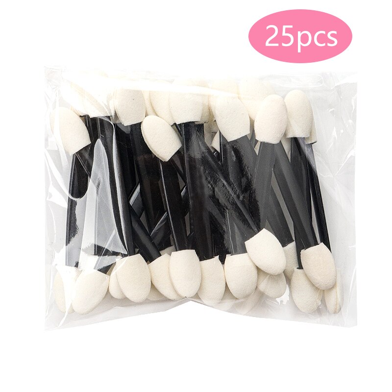 25 Pcs Sponge Stick Eye Shadow Applicator Cosmetic Brushes Double-head Eyeshadow Brush For Women Makeup Tools: Default Title