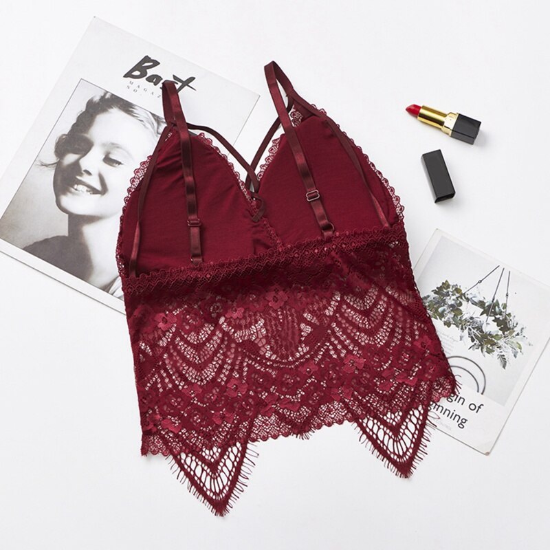 Vrouwen Push Up Draadloze Lace Bra Top Vrouwen Plus Size Bralette Ondergoed Lingerie Volle Cup
