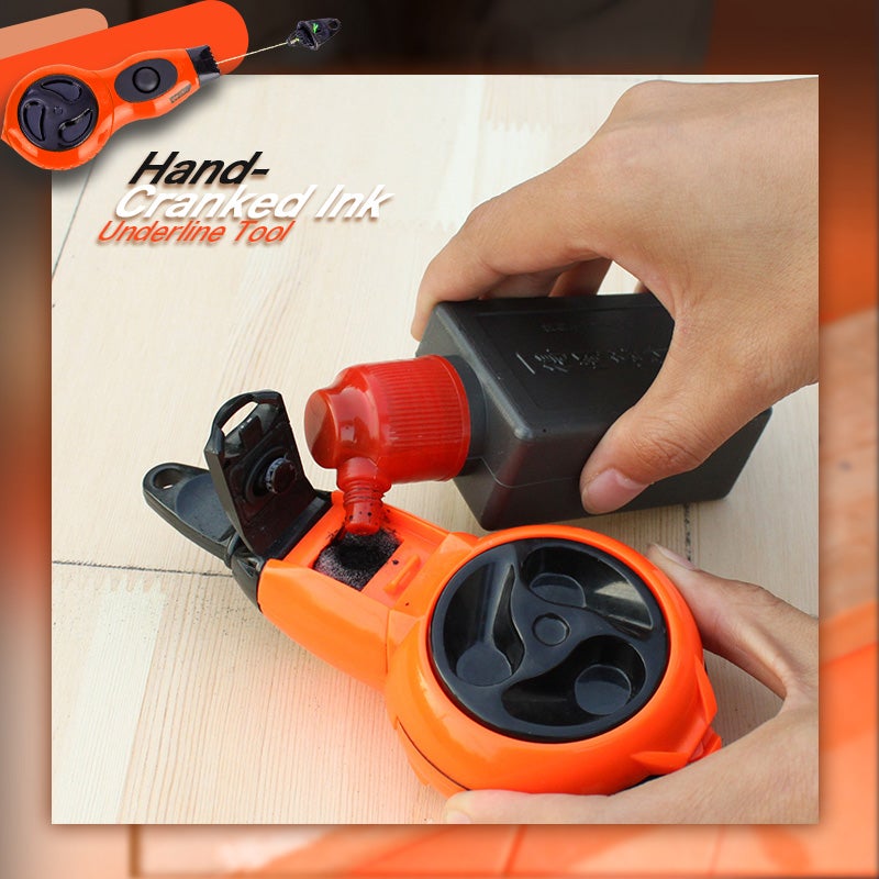 Hand-Cranked Ink Underline Tool Automatic Drywall Marking Level Standard Line Reel Carpentry Drawing Line Marker