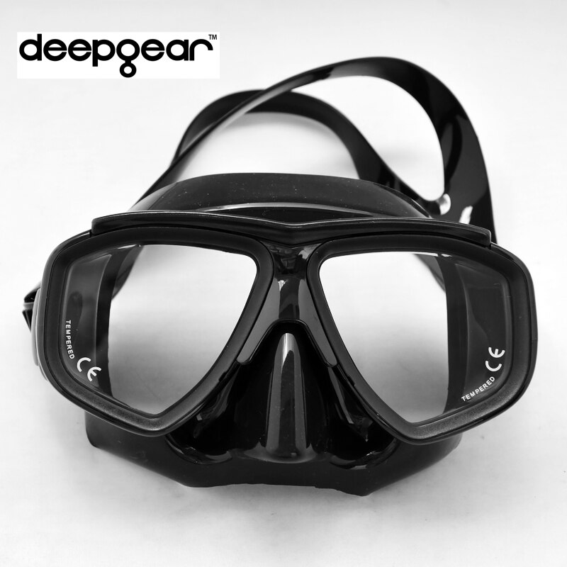 Top low profile black silicone scuba diving mask Tempered glasss myopia lens mask for nearsighted freedivers Adult scuba mask