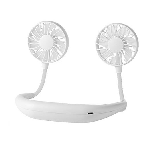 Hals hængende mini ventilator rejser udendørs bærbar ventilador desktop lille ventilator luftkøler sommer håndholdt ventilator ventilator: Halsblæser hvid