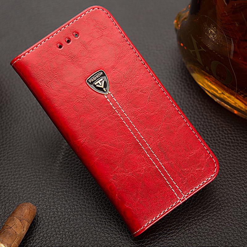 Ammyki Prachtige Trend Populaire Flip Pu Lederen Luxe Portemonnee Stijl Telefoon Back Cover 6.09 'Voor Zte Blade A7 Case: Rood