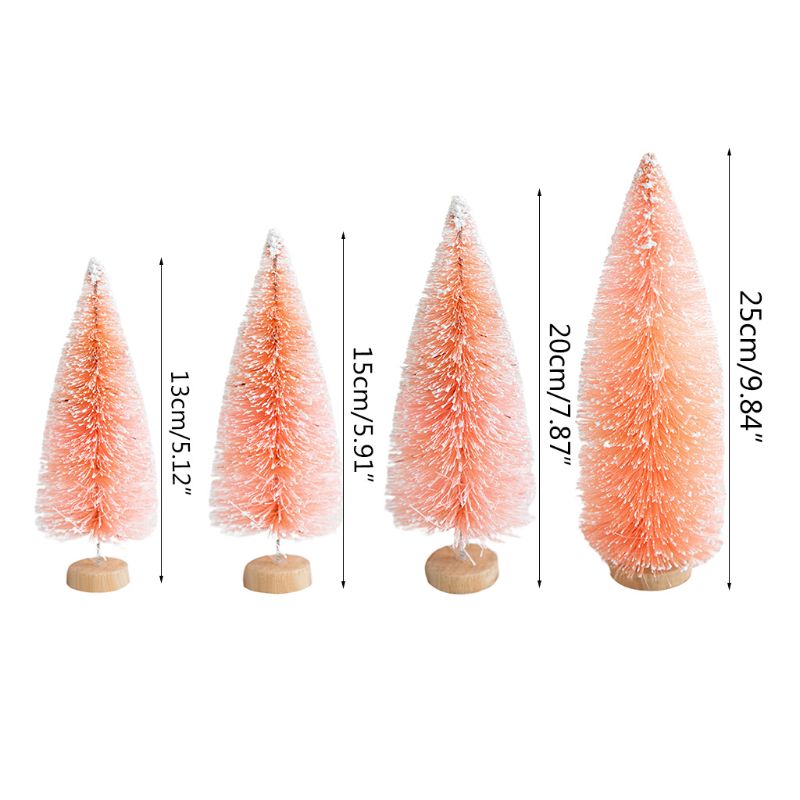 Kleine Gevlokt Kunstmatige Kerstboom Sneeuwbol Inrichting Leuke Unieke Mini Frosted Fles Borstel Bomen Mooie Deel Jy28 21