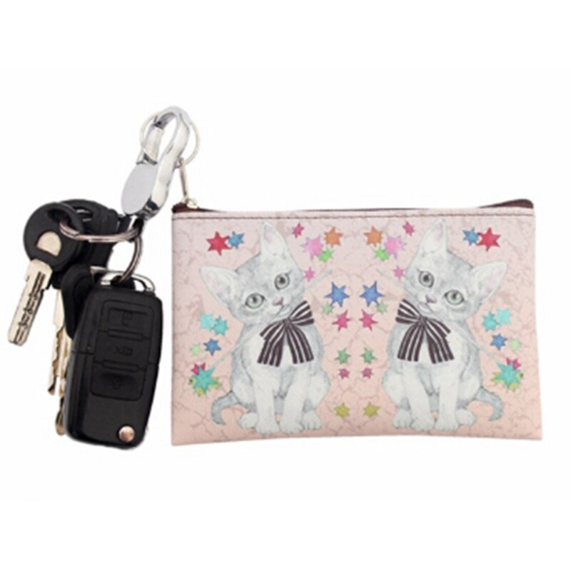 Meisje Portemonnee tas PU Leer Kinderen Portemonnee Doos Tas Schattige Konijn Mini Geldzak Baby Crossbody Portemonnee: C  Cat 4
