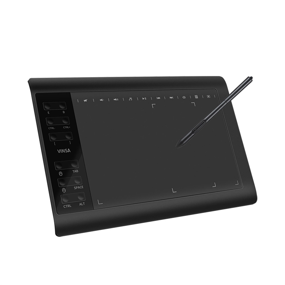 VINSA – tablette de dessin numérique vin1060 plus, avec stylet sans batterie, sensibilité à la pression, 8192, peint à la main