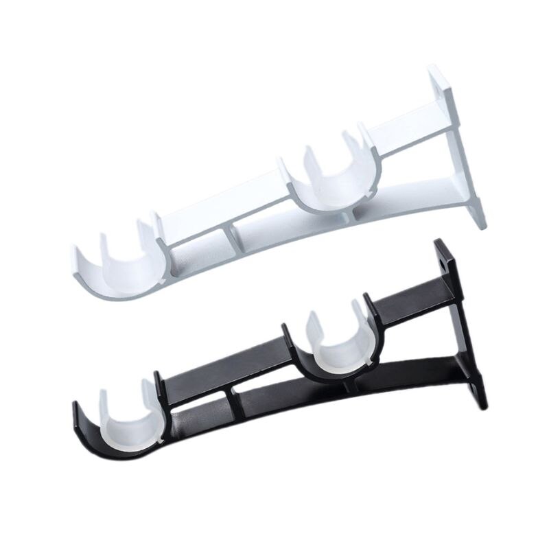 2pcs/set Double Curtain Rod Brackets Window Hardware Holder Home Decor E5BE