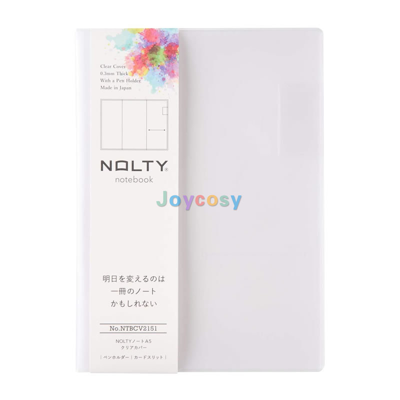Japan Nolty Notebook Pouch A5/B6 Size Cover Met Card Pocket Pen Houder, multi-Functionele Portfolio Ritssluiting Case: A5 clean