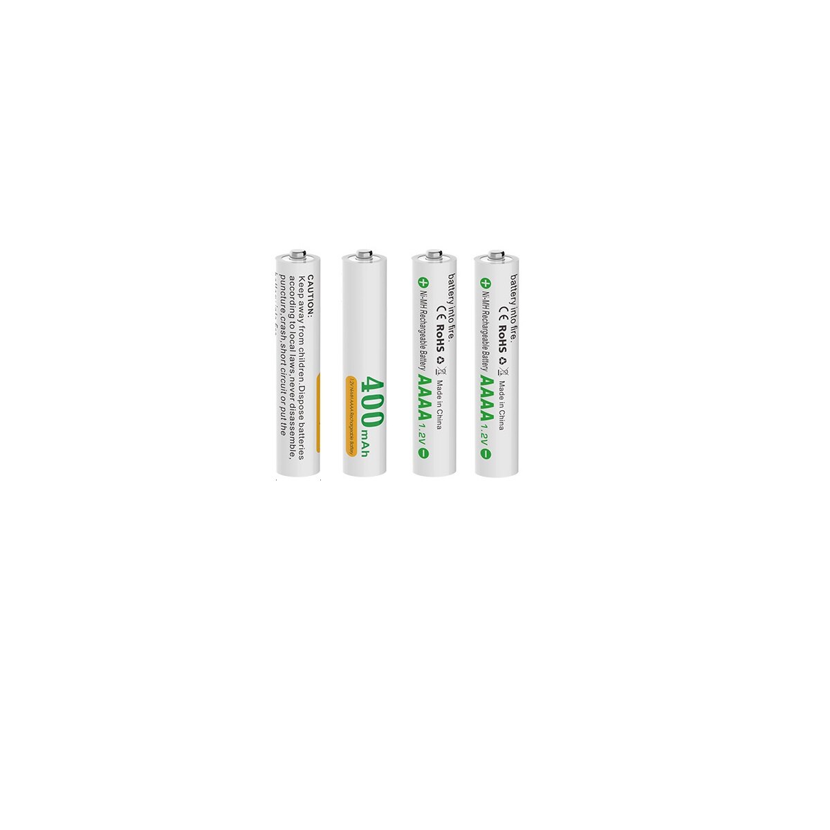 Cargador USB AAAA y batería AAAA recargable para baterías de bolígrafo de superficie, relojes despertadores, linternas: Blanco