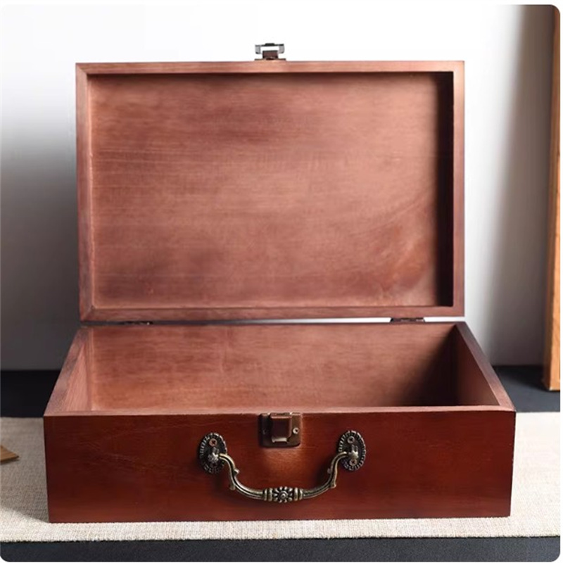 Wooden Deep Color Desktop Boxes, Large Store Wood Jewelry Storage
