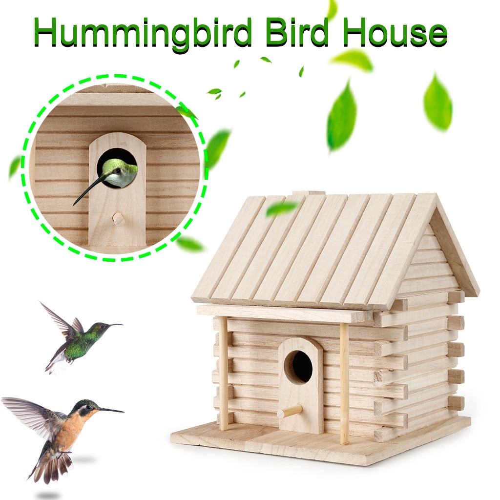 Wooden Bird House Nesting Box Hanging Bird Nests Home Garden Decoration Natural And Enjoy Bird Feeding And Nesting