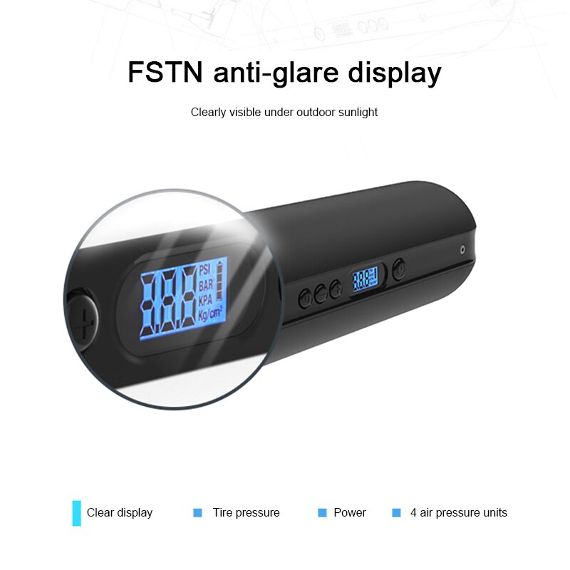 Bicycle Smart Multi-function Electric Pump, High-pressure Mini Portable Household Air Pump Riding Equipment Bicycle Pump