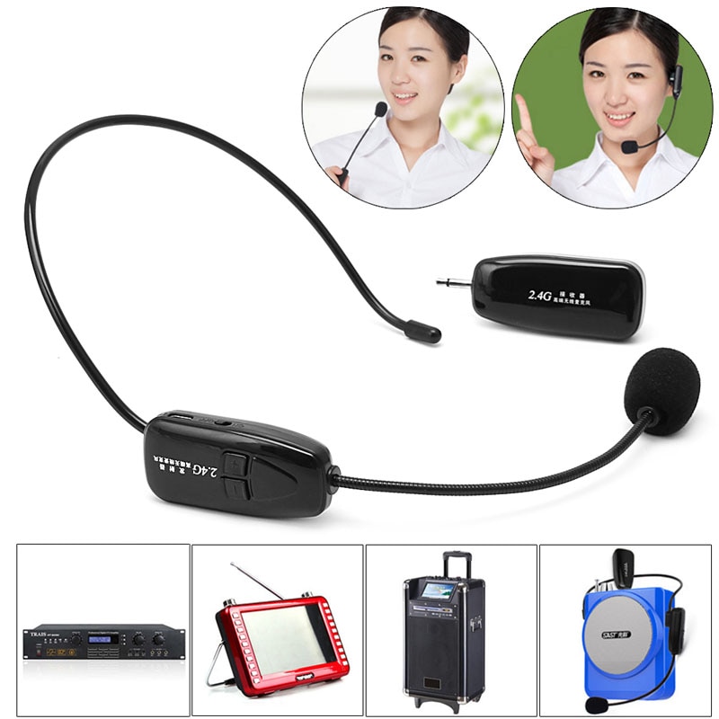 2.4G Wireless Microphone Speech Headset Megaphone Radio Mic For Loudspeaker Teaching Meeting Tour Guide Microphone