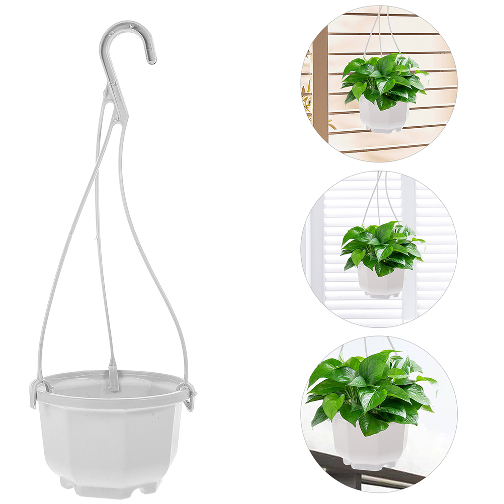 24 Sets Plastic Hanging Plants Pots Hanging Flower Baskets for Outdoor Indoor Plants Hangers Garden Pot for Home Balcony Decor