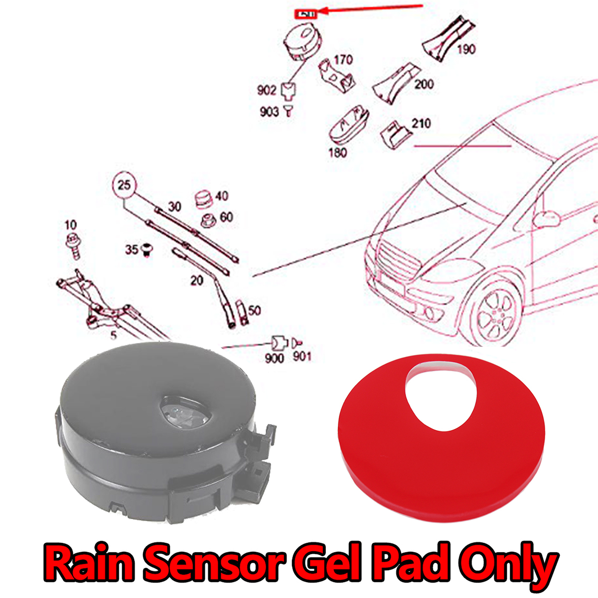 Almohadilla de Gel con Sensor de luz de lluvia para Mitsubishi Colt VI 3dr 5dr, película adhesiva de silicona, pegatina, cinta de reparación de Chip de parabrisas 05-12