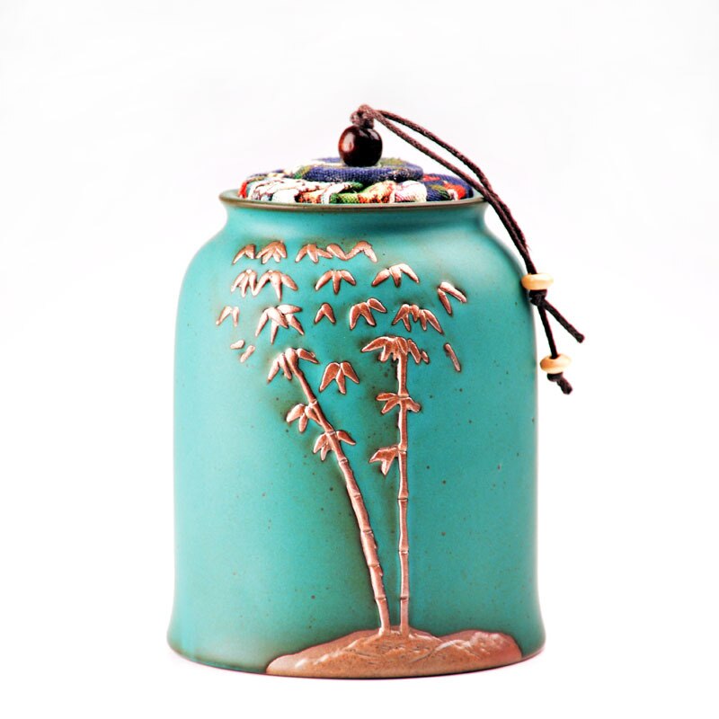 Matte green glazed tea pot, simple stoneware small teahouse, Dehua ceramic tea set relief