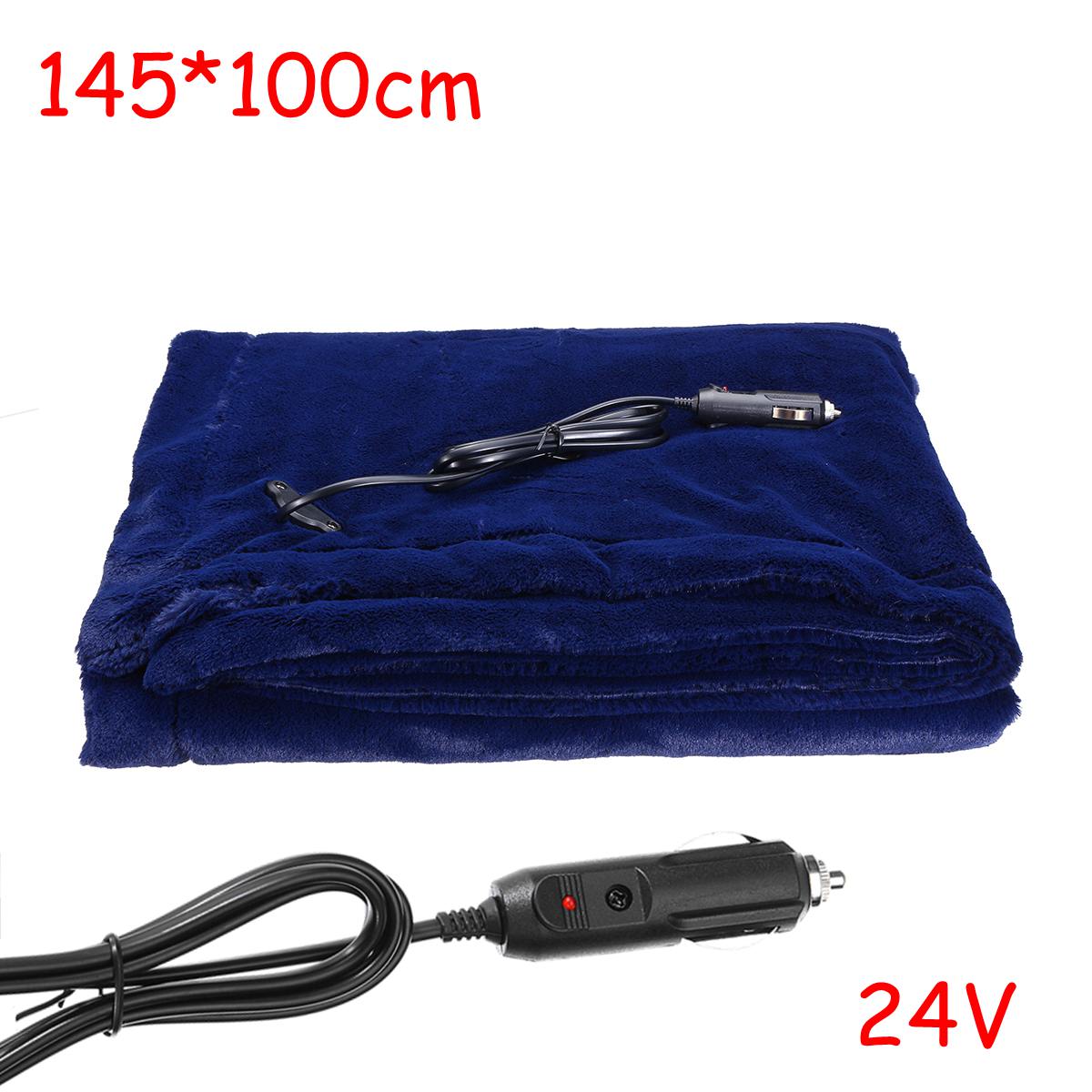 145x 100cm 150150*1 100cm Auto Heizung Decke Winter Beheizt 12V/24V Warme Auto elektrische Vlies Decke Für Auto Konstante Temperatur: 145X100cm 24V  Blau