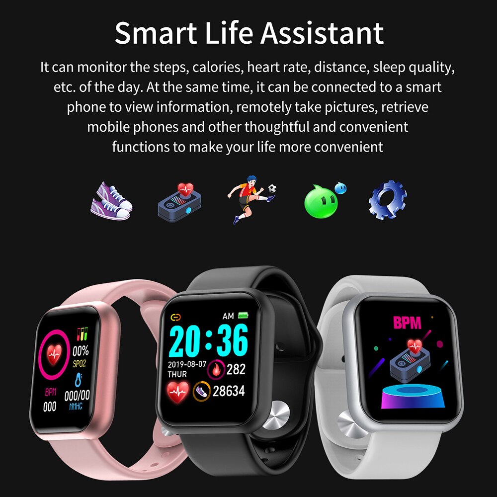 Smart Horloge Hartslag Bloeddruk Slaap Monitoring Band Waterdichte Sport Smartwatch Fitness Stap