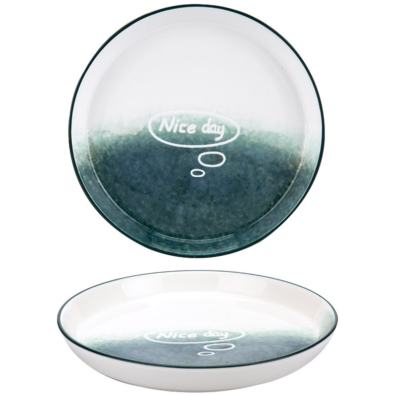 Timemore nordisk gradient porcelæn middagstallerken og fade skålsæt keramisk nudelsuppe salat biural skål oval fisketallerken