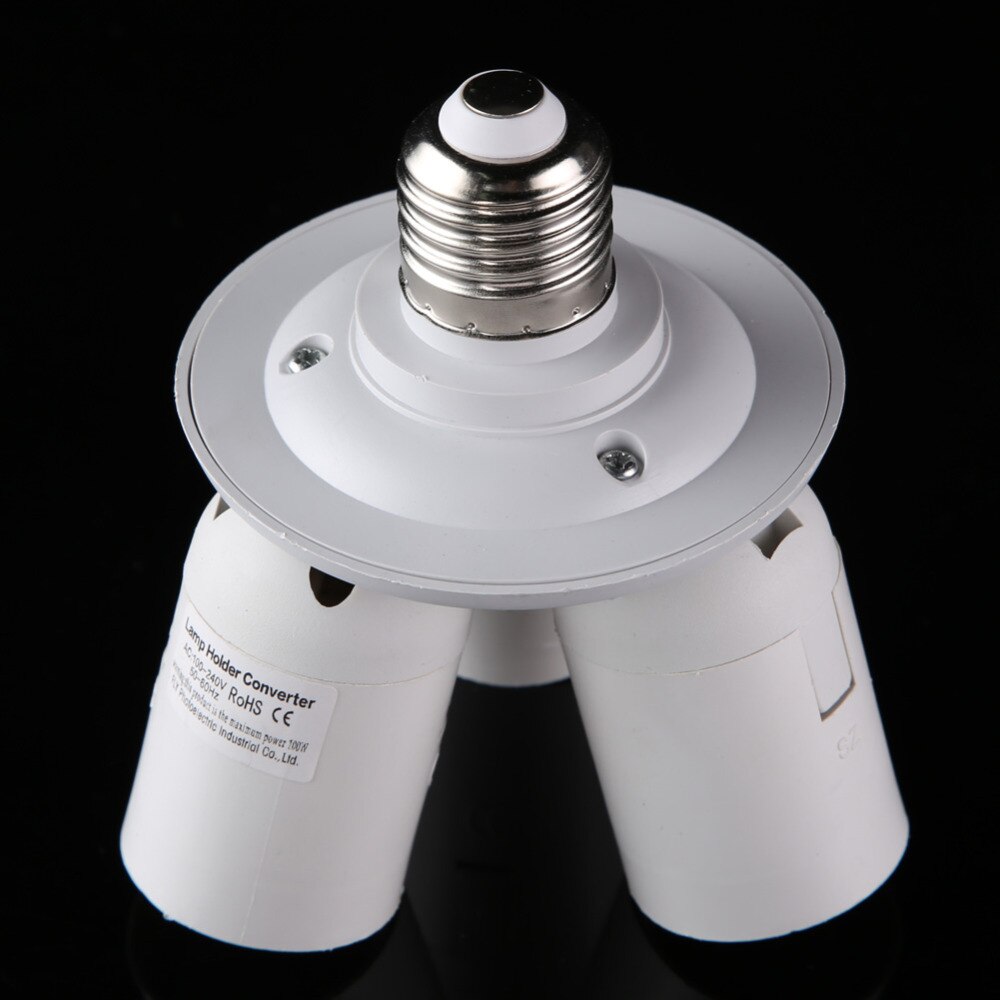 E27 Lampeholder adapter 3 i 1 / 4 i 1 - splitter til Softboks - 110V-240V