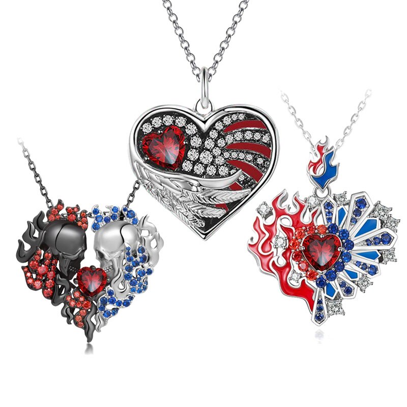Collar de corazón para mujer, colgante de alas de Ángel, joyería exquisita, de personalidad, un solo producto, de vacaciones para el día conmemorativo