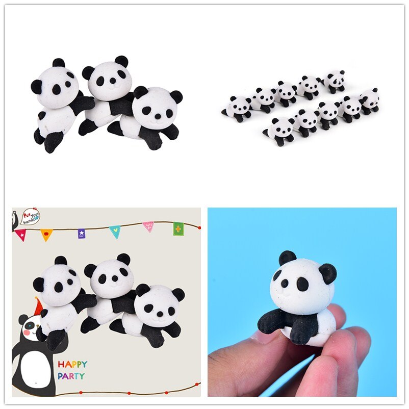 Goma de borrar bonita y creativa con de panda kawaii, material de papelería, material escolar, para niñas, juguetes para niños de 3,3 cm * 3,9 cm 1 unidad